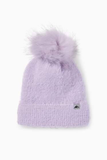 Kinder Mädchen - Ski-Bommelmütze - hellviolett