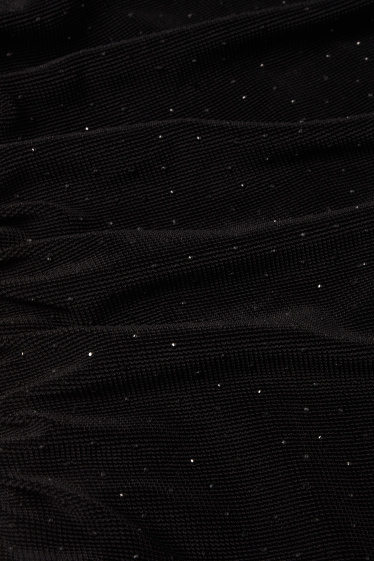 Women - Bodycon dress with rhinestones - black