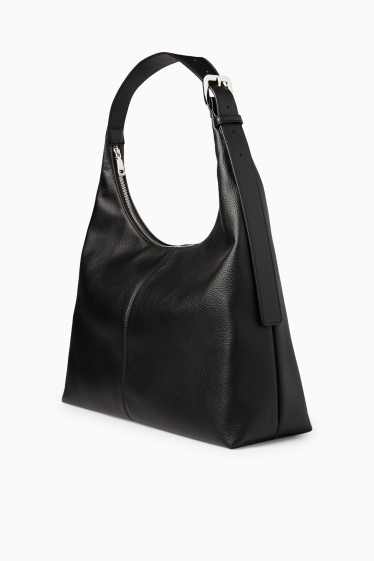 Women - Shoulder bag - faux leather - black