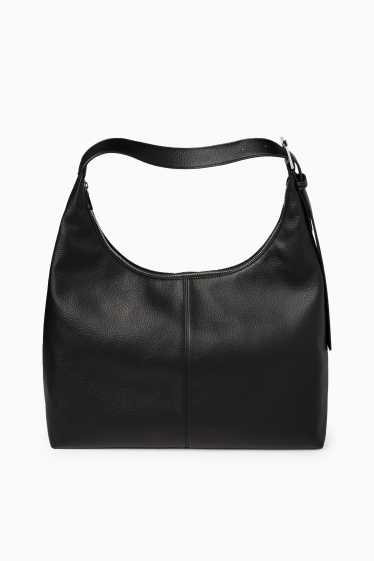 Women - Shoulder bag - faux leather - black