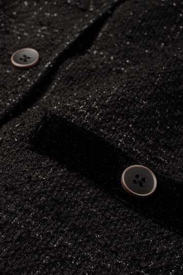 Kinder Mädchen - Bouclé-Blazer - kariert - schwarz