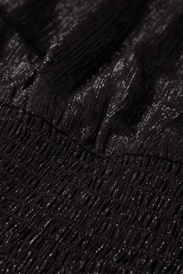 Kinder Mädchen - Chiffon-Kleid - glänzend - schwarz