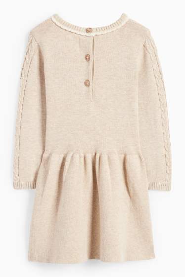 Baby Mädchen - Baby-Strick-Kleid - taupe