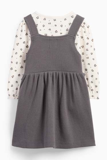 Baby Mädchen - Baby-Outfit - 2 teilig - dunkelgrau