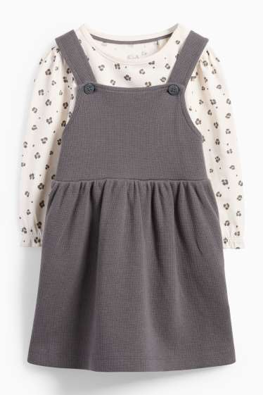 Baby Mädchen - Baby-Outfit - 2 teilig - dunkelgrau