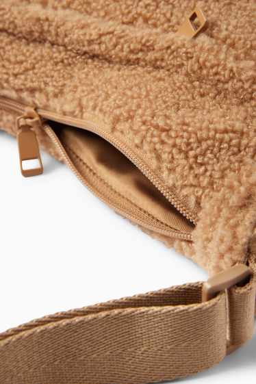 Women - Teddy fur crossbody bag - light brown