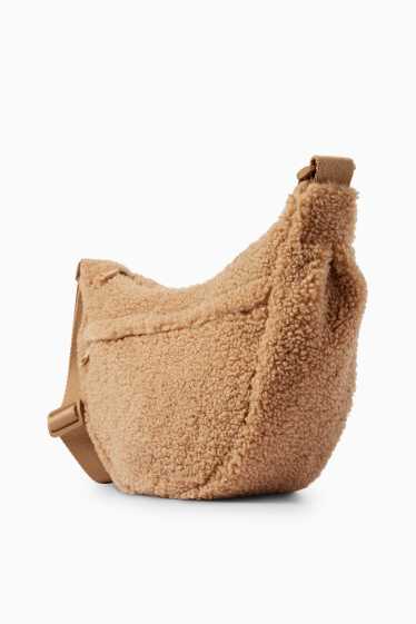 Women - Teddy fur crossbody bag - light brown