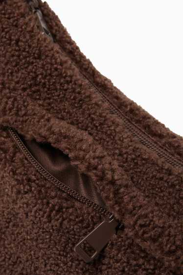 Women - Teddy fur crossbody bag - dark brown