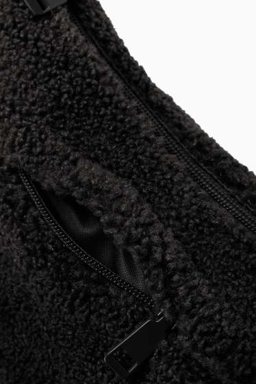 Women - Teddy fur crossbody bag - black