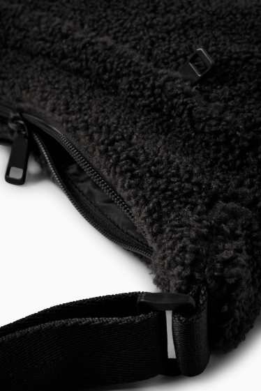 Women - Teddy fur crossbody bag - black