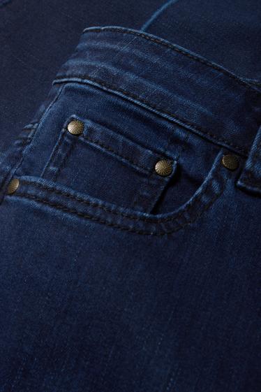 Women - Flared jeans - mid-rise waist - denim-dark blue