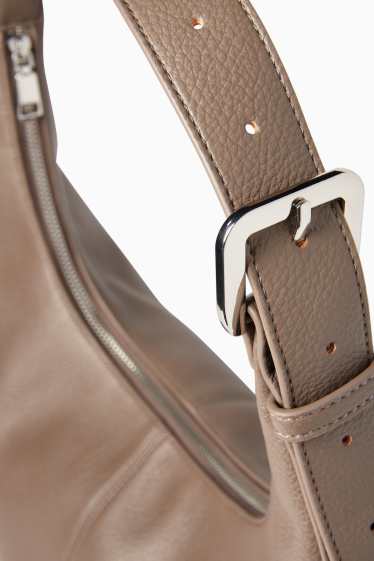 Women - Shoulder bag - faux leather - light brown