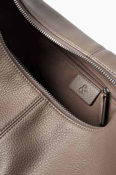 Women - Shoulder bag - faux leather - light brown