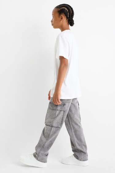 Kinder Buben - Cargo Jeans - helljeansgrau