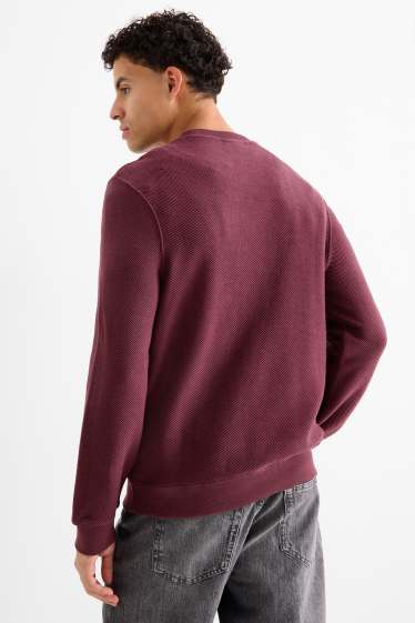 Hommes - Sweat - texturé - bordeaux