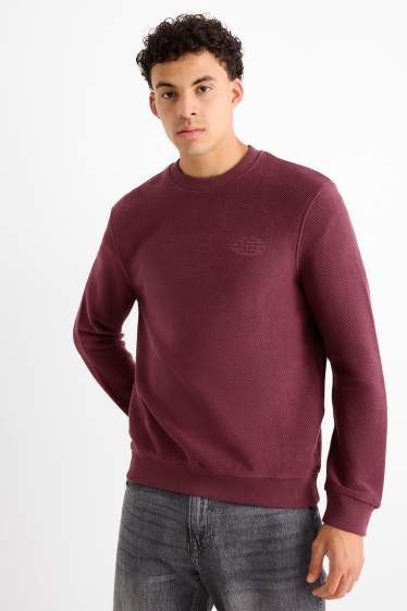 Hommes - Sweat - texturé - bordeaux