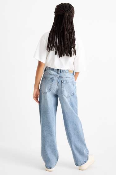 Kinder Mädchen - Skater Jeans - helljeansblau