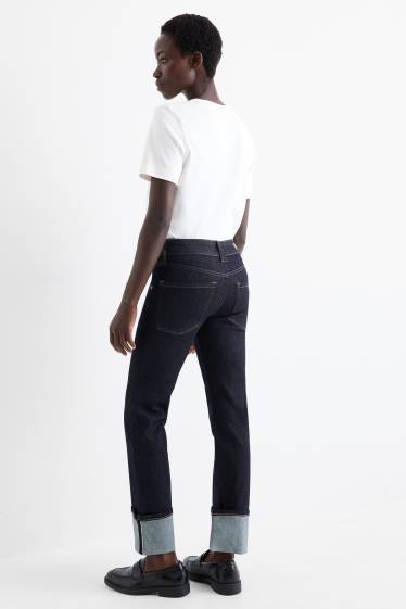 Dames - Straight jeans - mid waist - LYCRA® - jeansdonkerblauw