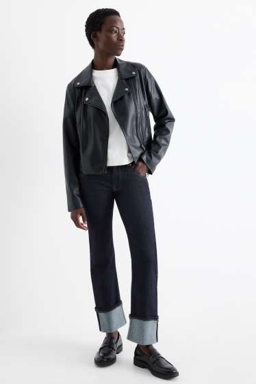 Dames - Straight jeans - mid waist - LYCRA® - jeansdonkerblauw