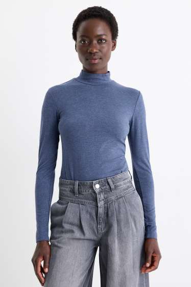 Women - Long sleeve top- regular fit - dark blue