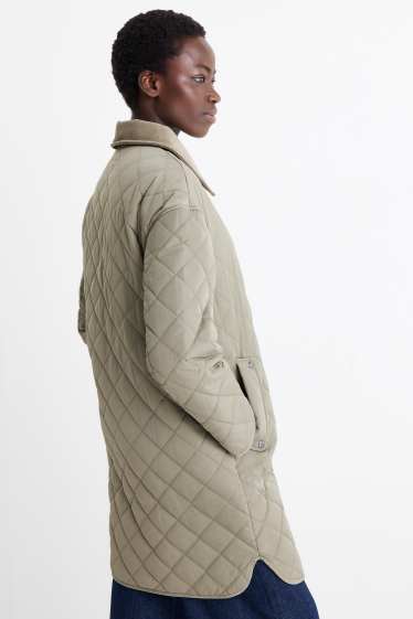 Damen - Steppmantel  - khaki