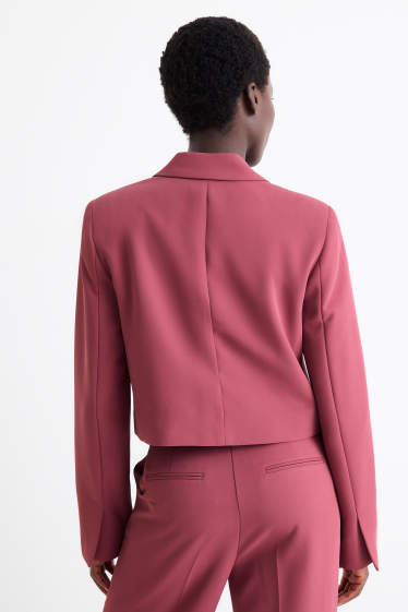 Femei - Blazer crop - regular fit - roz