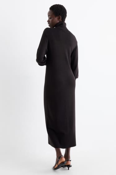 Femei - Rochie din tricot - straight fit - negru
