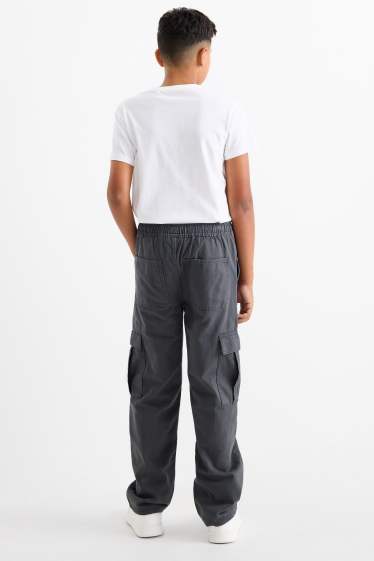 Kinder Buben - Thermo-Cargohose - dunkelgrau