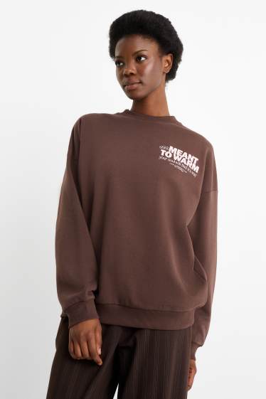 Dames - Sweatshirt - donkerbruin