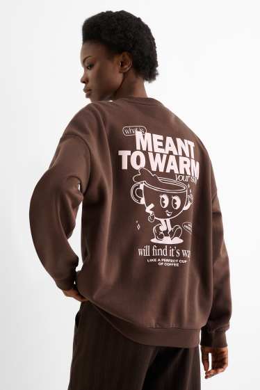 Dames - Sweatshirt - donkerbruin