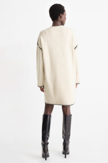 Femmes - Robe en maille - straight fit - beige clair