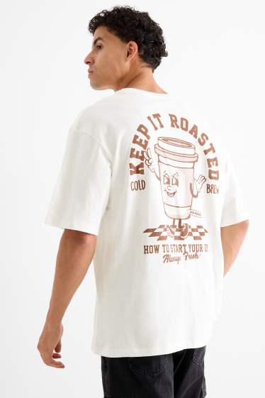 Uomo - T-shirt - oversize - bianco