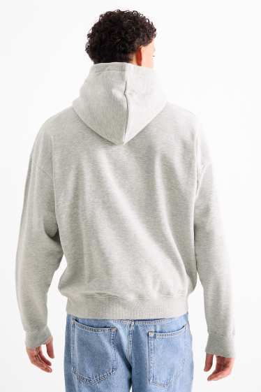 Hommes - Sweat à capuche - gris clair chiné