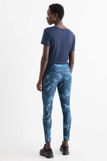 Femmes - Leggings de sport - 4 Way Stretch - motif - bleu