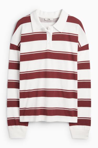 Femmes - T-shirt - blanc / rouge