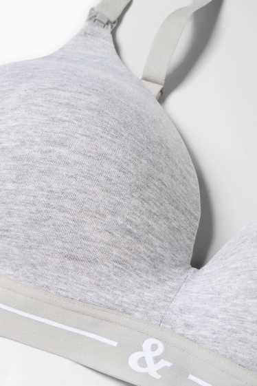 Women - Non-wired nursing bra - padded - gray