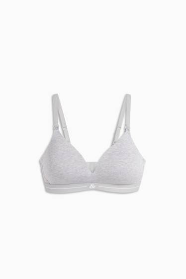Women - Non-wired nursing bra - padded - gray