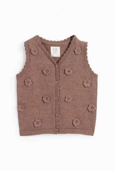 Baby Mädchen - Blümchen - Baby-Outfit - 3 teilig - braun