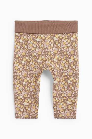Baby Mädchen - Blümchen - Baby-Outfit - 3 teilig - braun