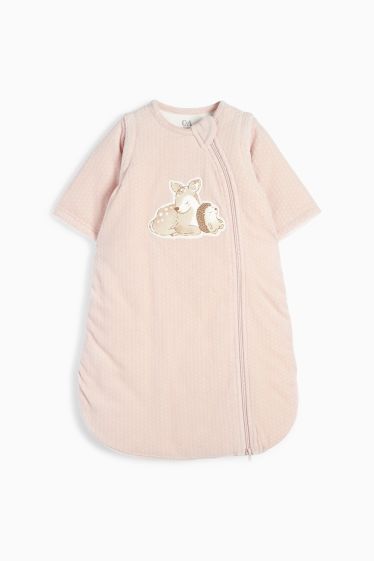 Bébés filles - Chevreuil et hérisson - gigoteuse pour bébé - 0 à 6 mois - finition texturée - rose
