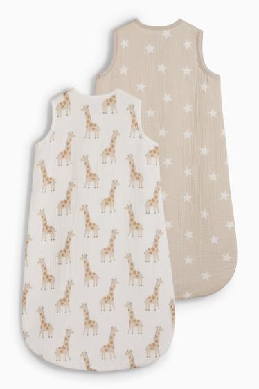 Unisex - Set van 2 - babyslaapzak - 6 tot 18 maanden - crème wit