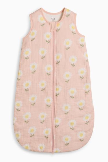 Baby Mädchen - Blümchen - Baby-Schlafsack - 6-18 Monate - rosa