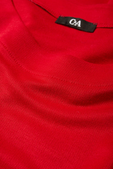 Women - Long sleeve top - relaxed fit - red