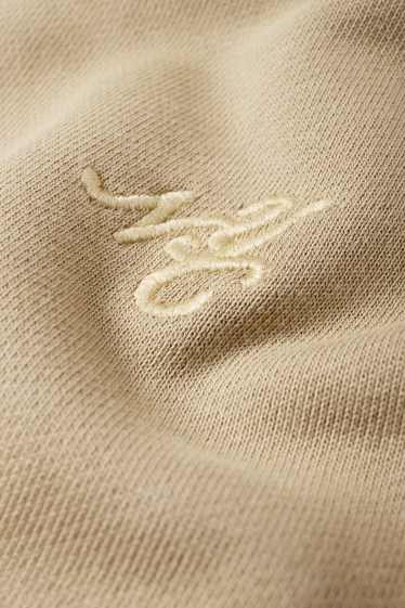 Heren - Sweatvest met capuchon - beige