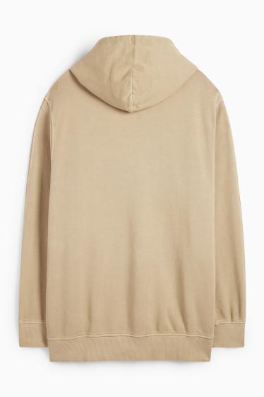 Heren - Sweatvest met capuchon - beige