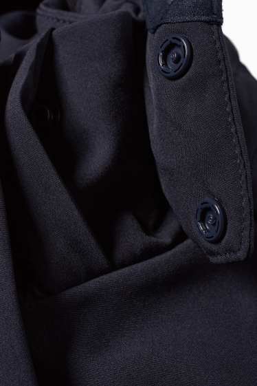 Damen - Softshellmantel mit Kapuze - wasserabweisend - 4 Way Stretch - dunkelblau