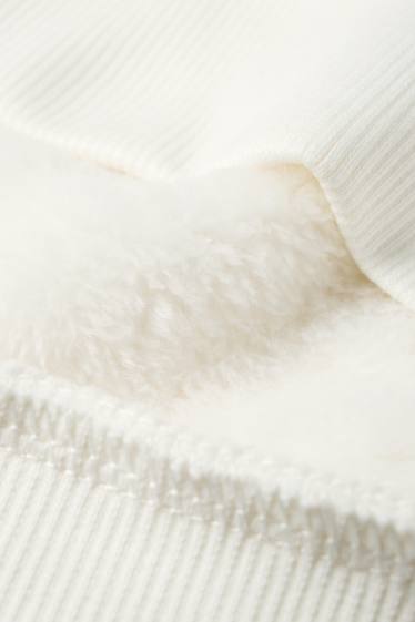 Kinderen: meisjes - Pinguïn - set - sweatshirt en schoudertasje - 2-delig - crème wit