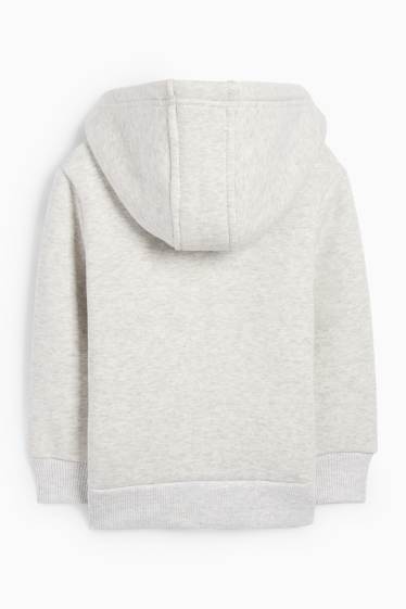 Kinder Jungen - Bagger - Sweatjacke mit Kapuze - hellgrau-melange