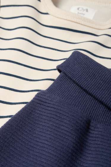 Miminka - chlapci - Motiv medvídka - outfit pro miminka - s plyšovou výplní - 3dílný - modrá/béžová