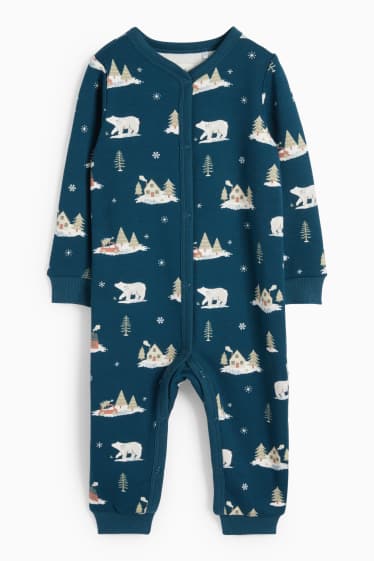 Baby Jungen - Eisbär - Baby-Schlafanzug - dunkelblau